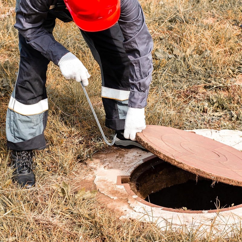 DOITOOL 2 قطع رافع غطاء بالوعة من الفولاذ المقاوم للصدأ، خطاف غطاء بالوعة، رافع غطاء بالوعة، خطافات رفع بالوعة، مفتاح غطاء بالوعة، أداة بالوعة لفتح أغطية بالوعة - رافعات بالوعة - Image 2